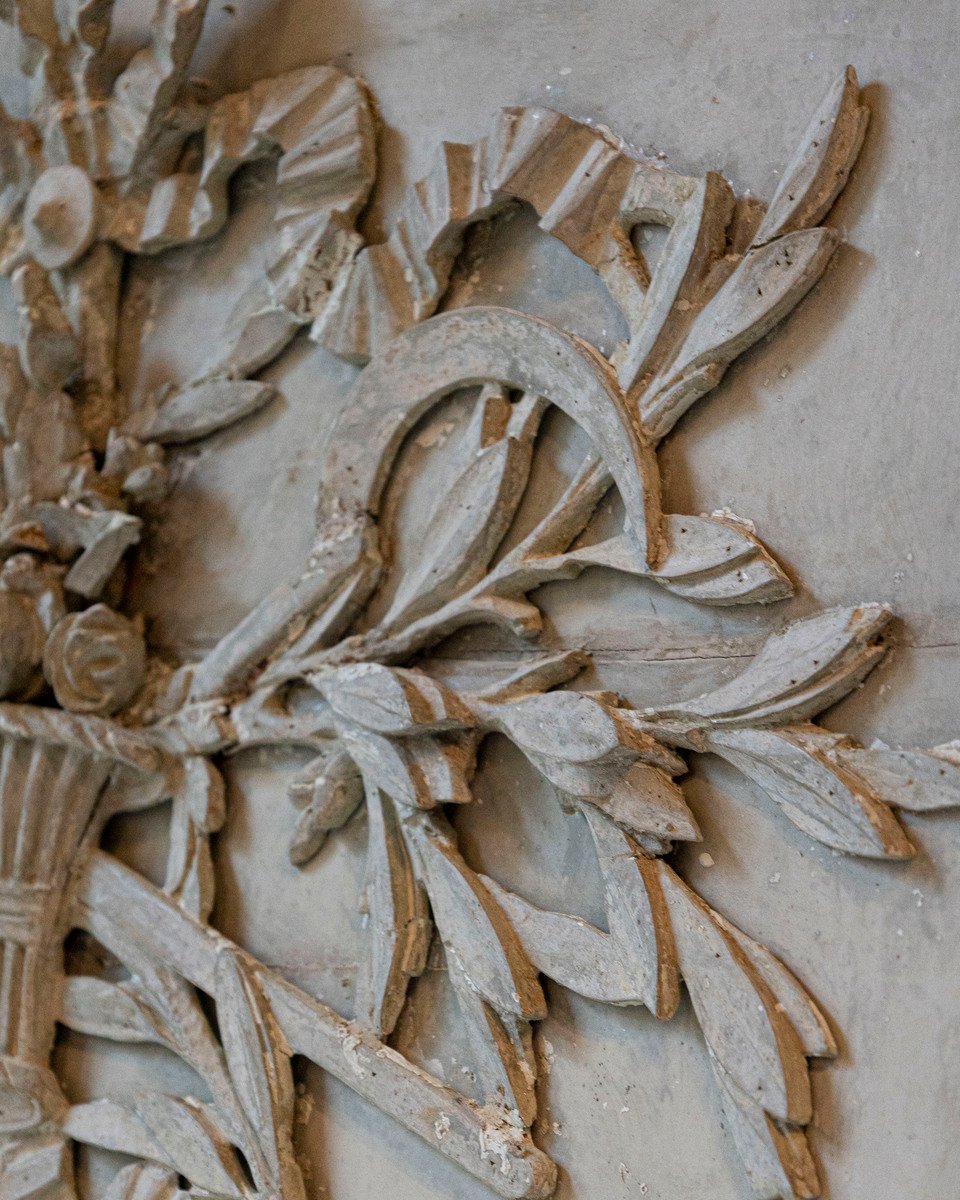 Louis XVI Trumeau Mirror in Original Paint with Mercury Glass, Late 18th–Early 19th Century - JAA