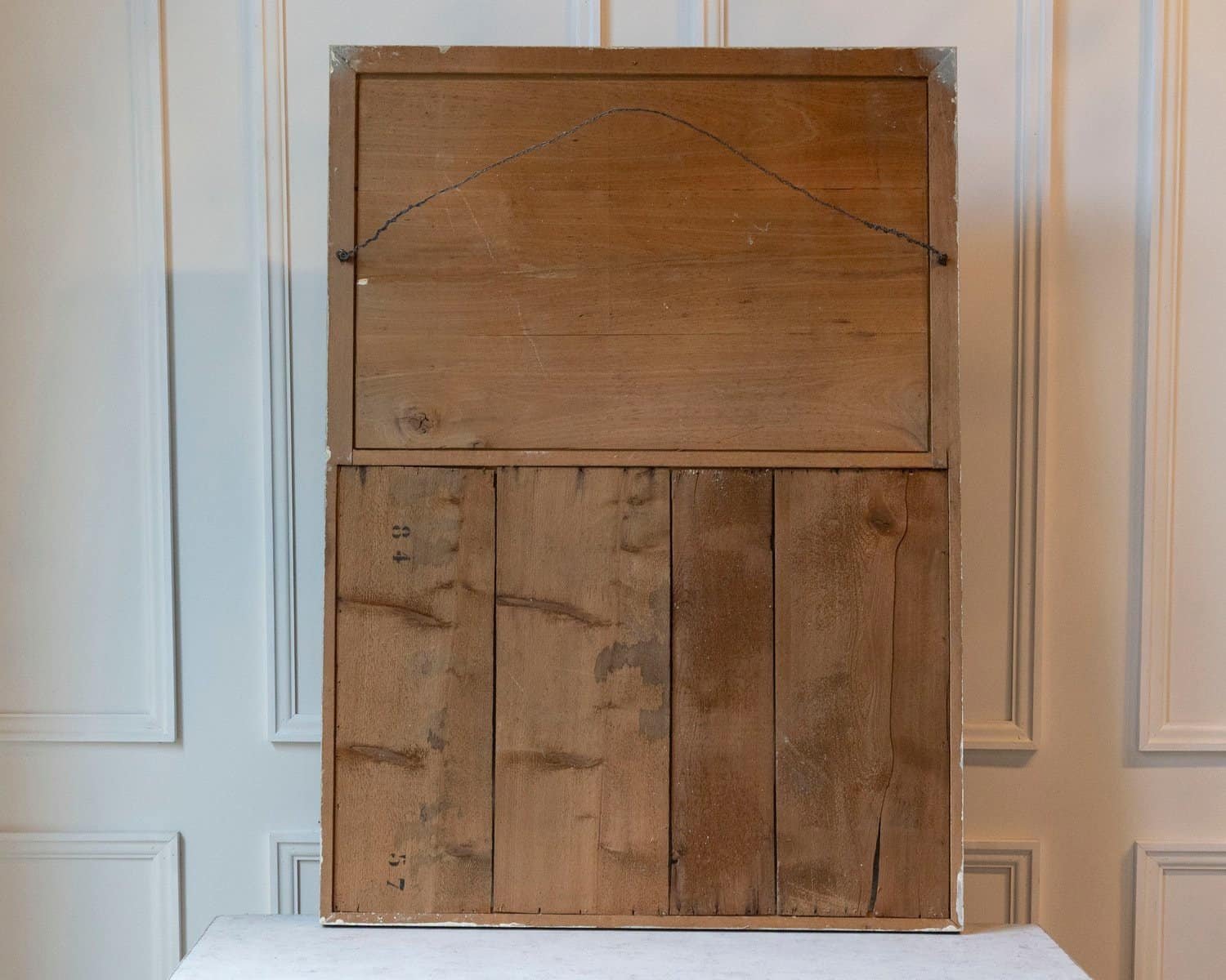 Louis XVI Trumeau Mirror in Original Paint with Mercury Glass, Late 18th–Early 19th Century - JAA