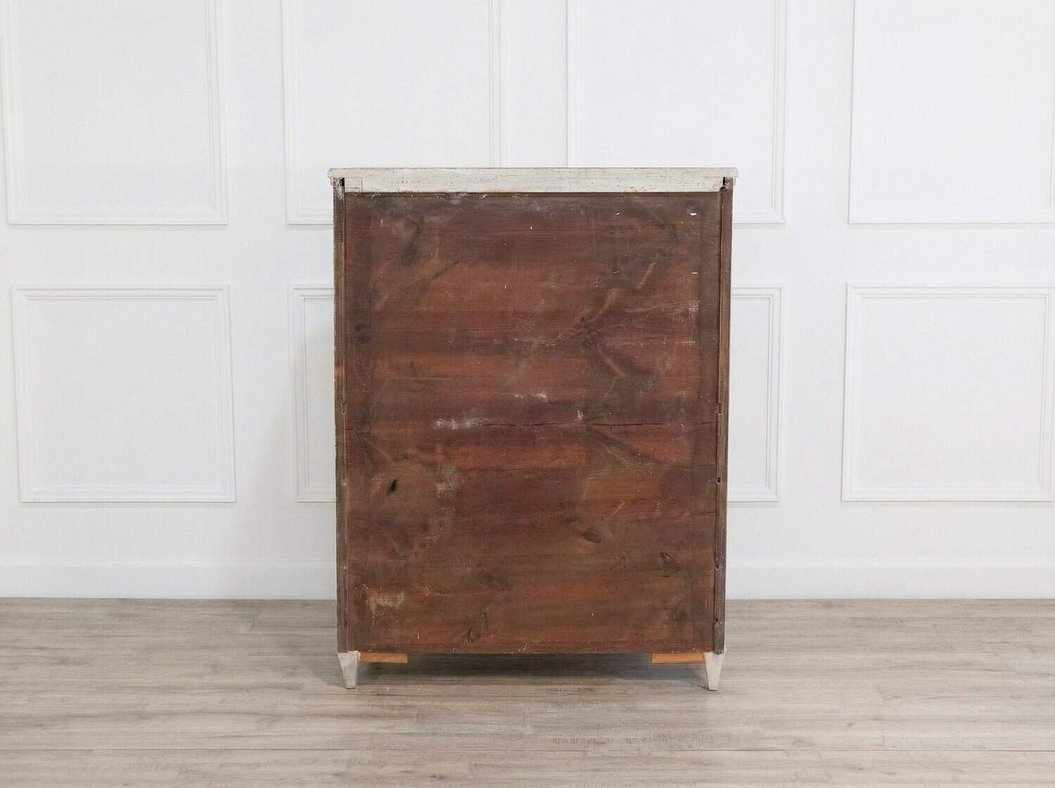 19th-Century Swedish Painted Bureau in White with Original Interior - JAA