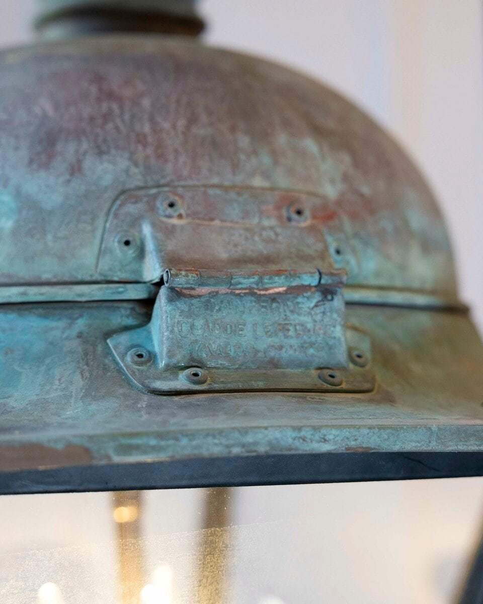 Two French Hexagonal Copper Lantern with Domed Top (Priced Each) - JAA