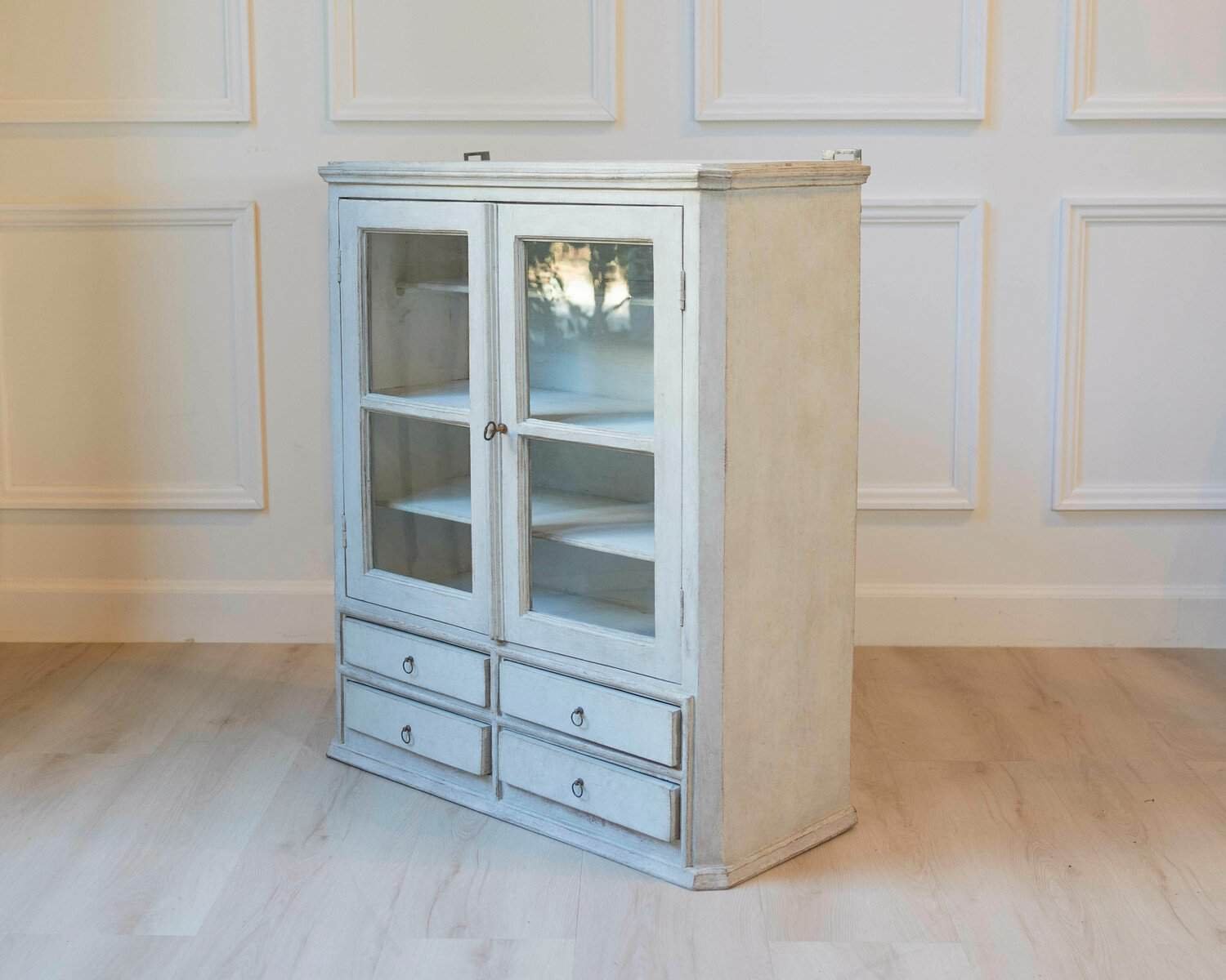 A hanging cabinet from Sweden with glass doors in grey - JAA