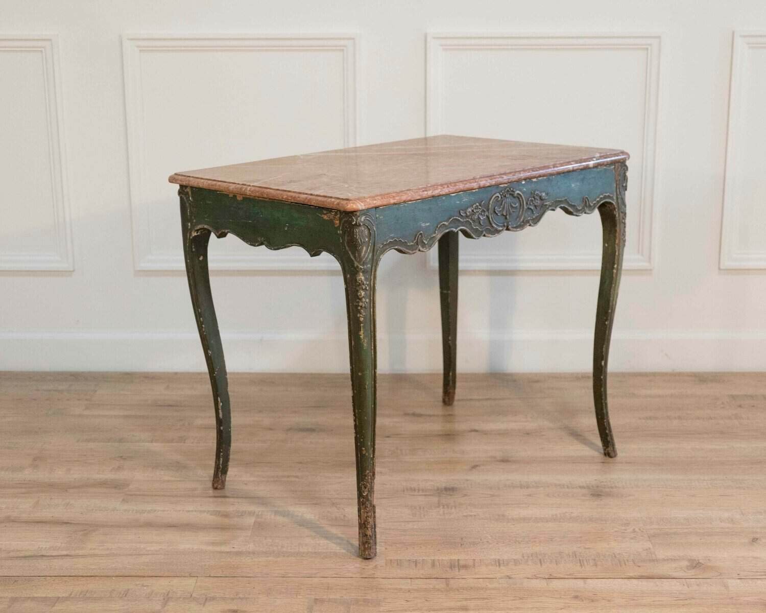 Regency Period Painted Game Table with Marble Top, Early 19th Century - JAA
