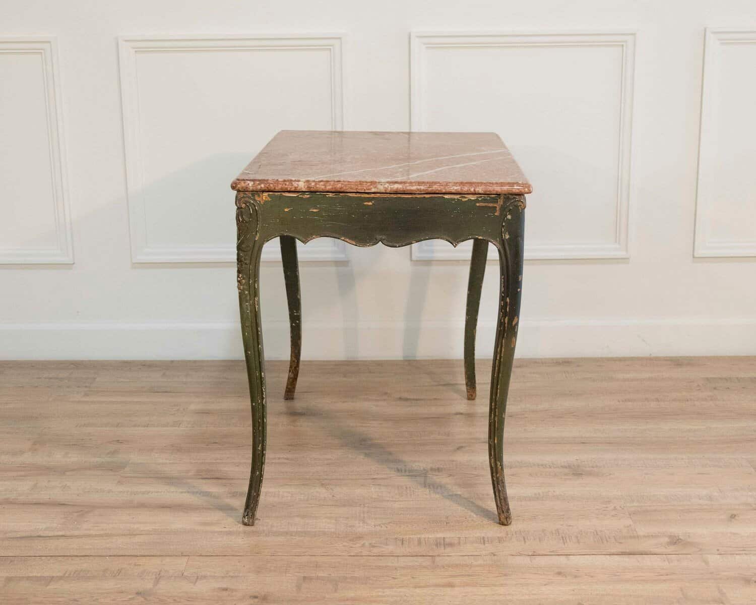 Regency Period Painted Game Table with Marble Top, Early 19th Century - JAA