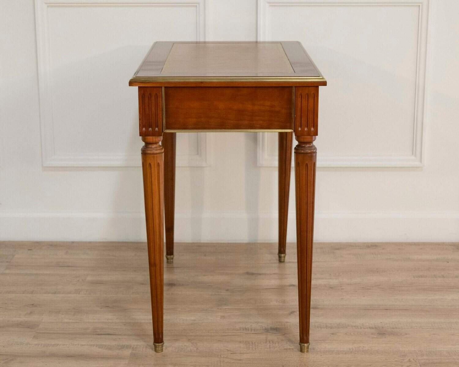 Louis XVI Style Mahogany Writing Desk with Leather Top, Mid-20th Century - JAA