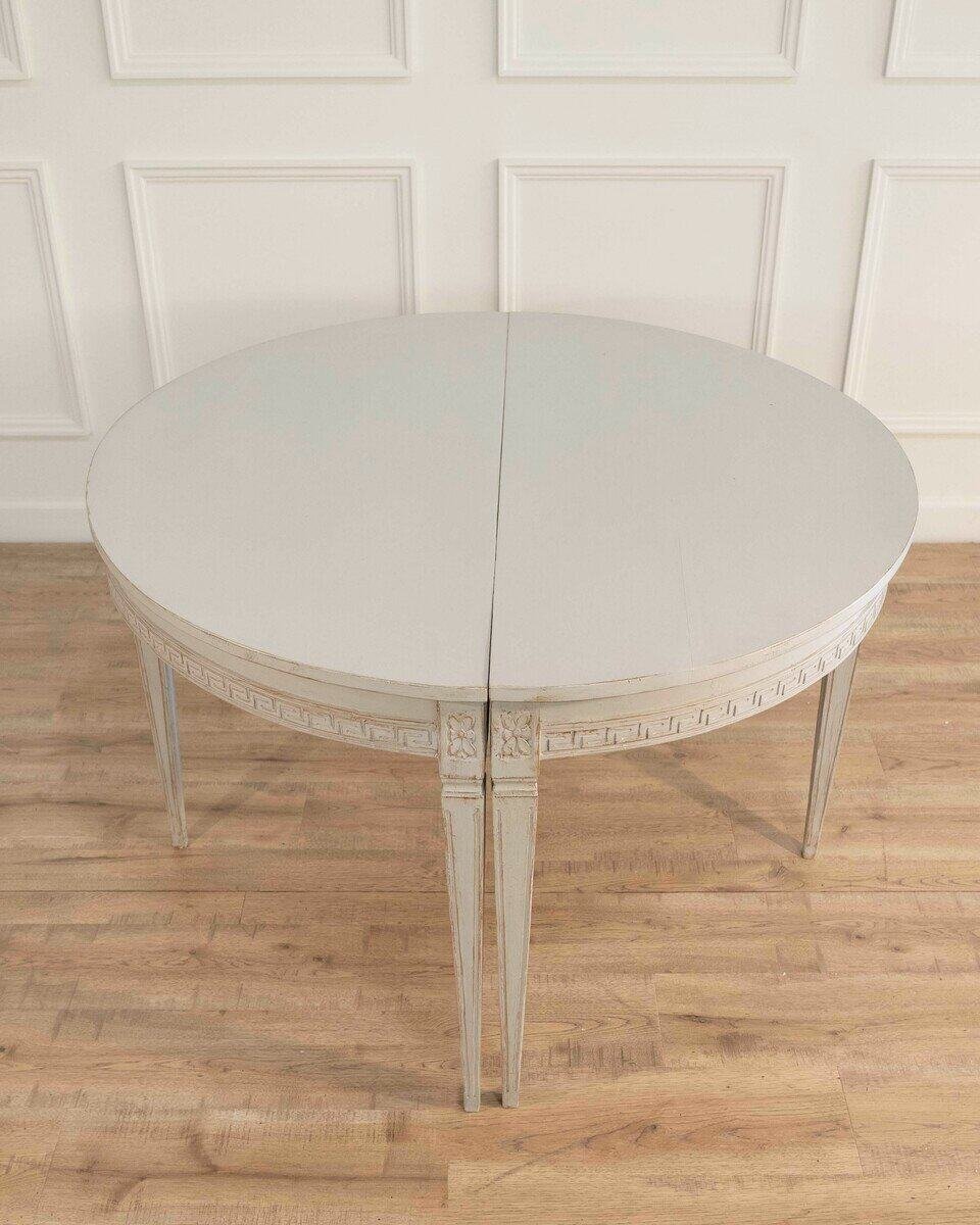 Swedish Extension Dining Table with Carved Apron, circa 1900 - JAA