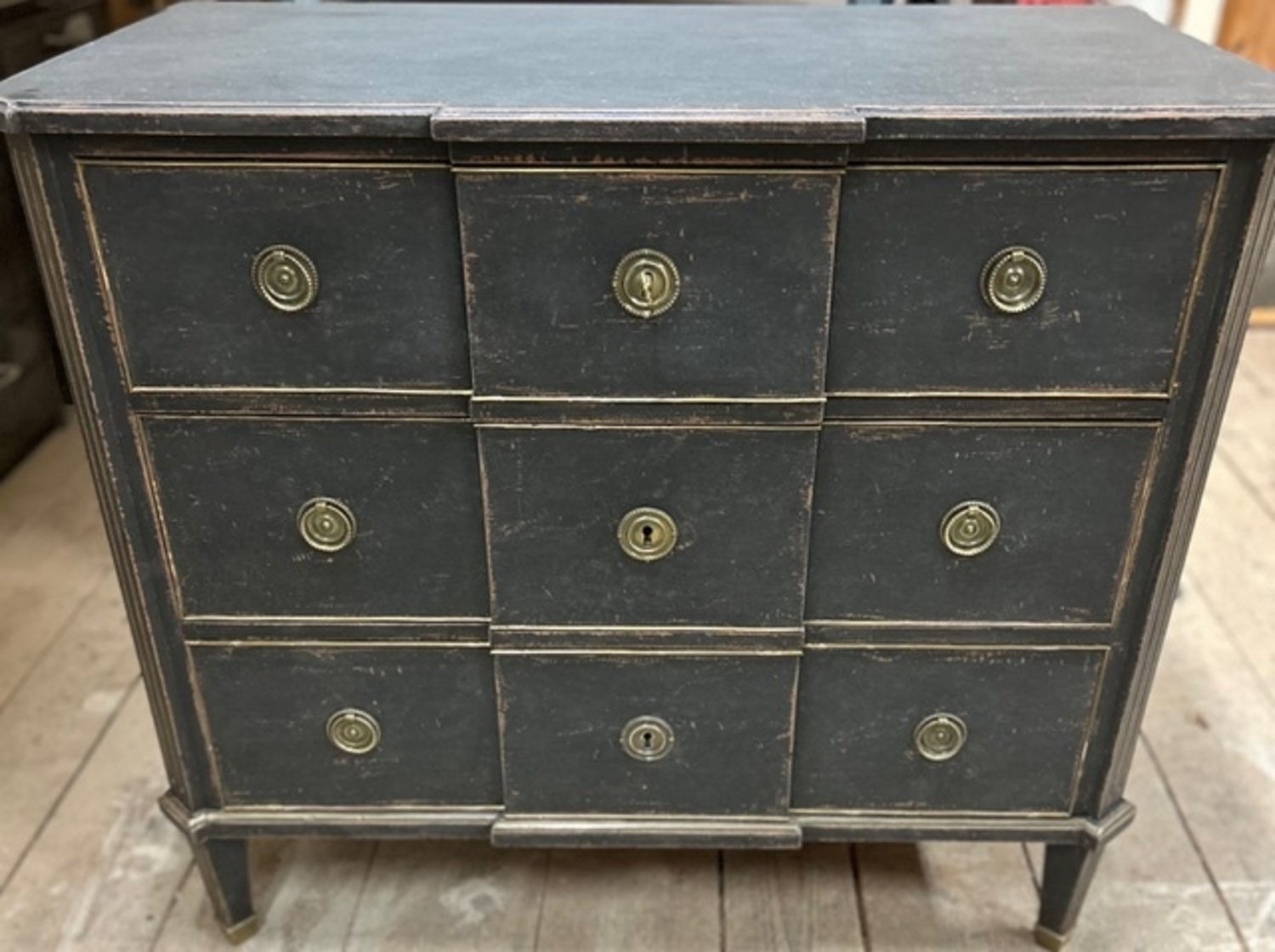 Fine Scandinavian black chest, circa 100 years old. - JAA