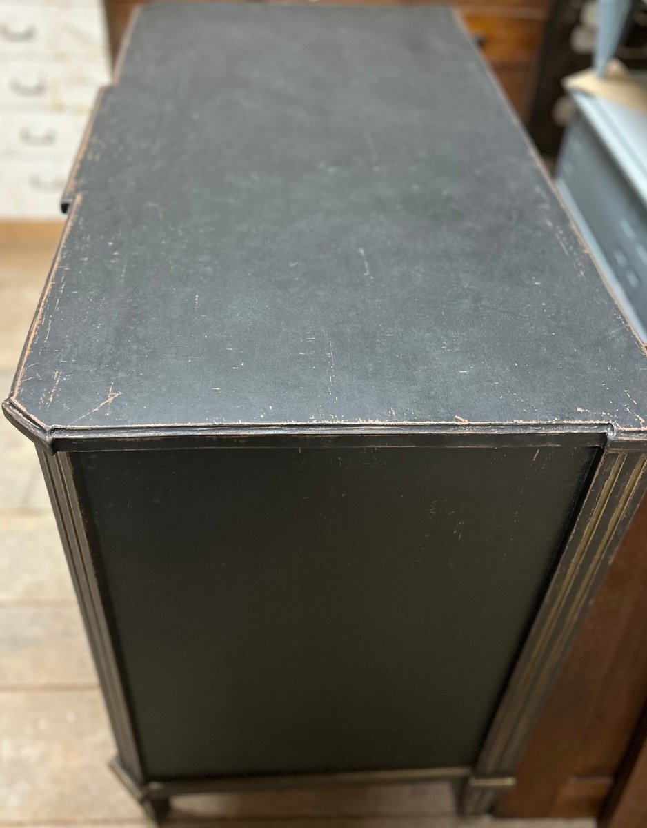 Fine Scandinavian black chest, circa 100 years old. - JAA