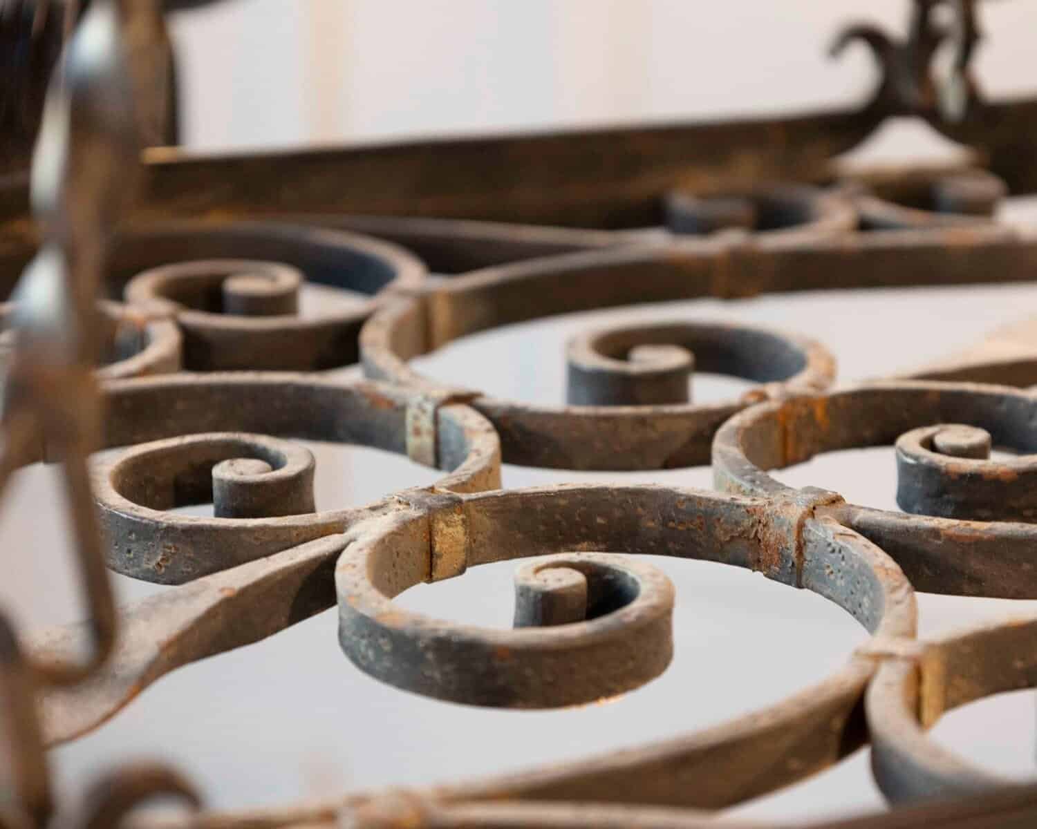 20th Century French Wrought Iron Chandelier - JAA