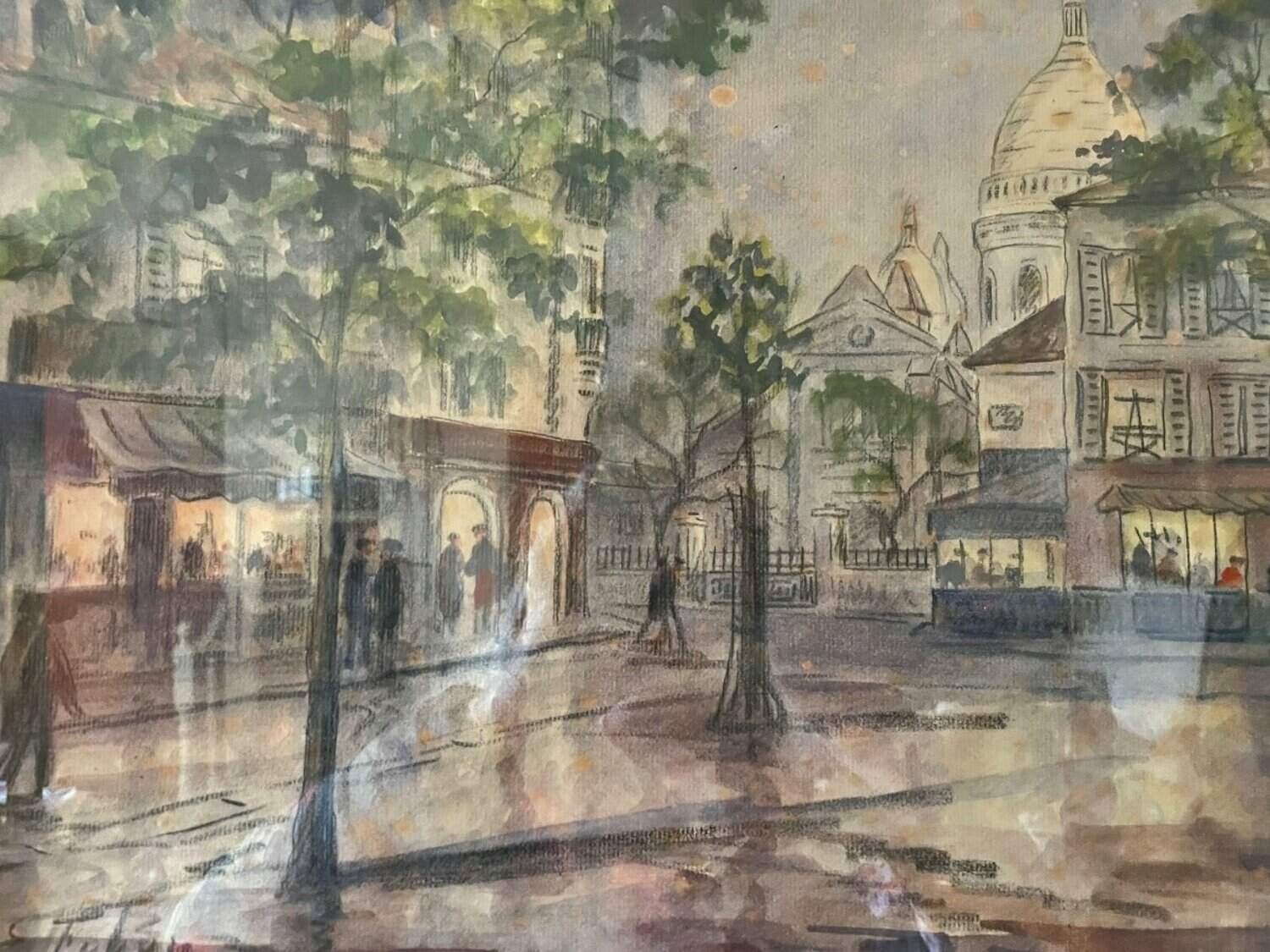 Eugène Febvre (1885-1967) Drawing Montmartre “the Sacred Heart” Paris - JAA