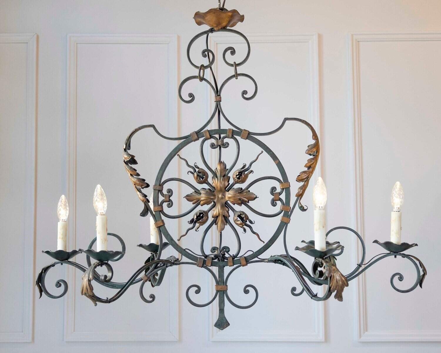 20th Century French Iron Chandelier - JAA