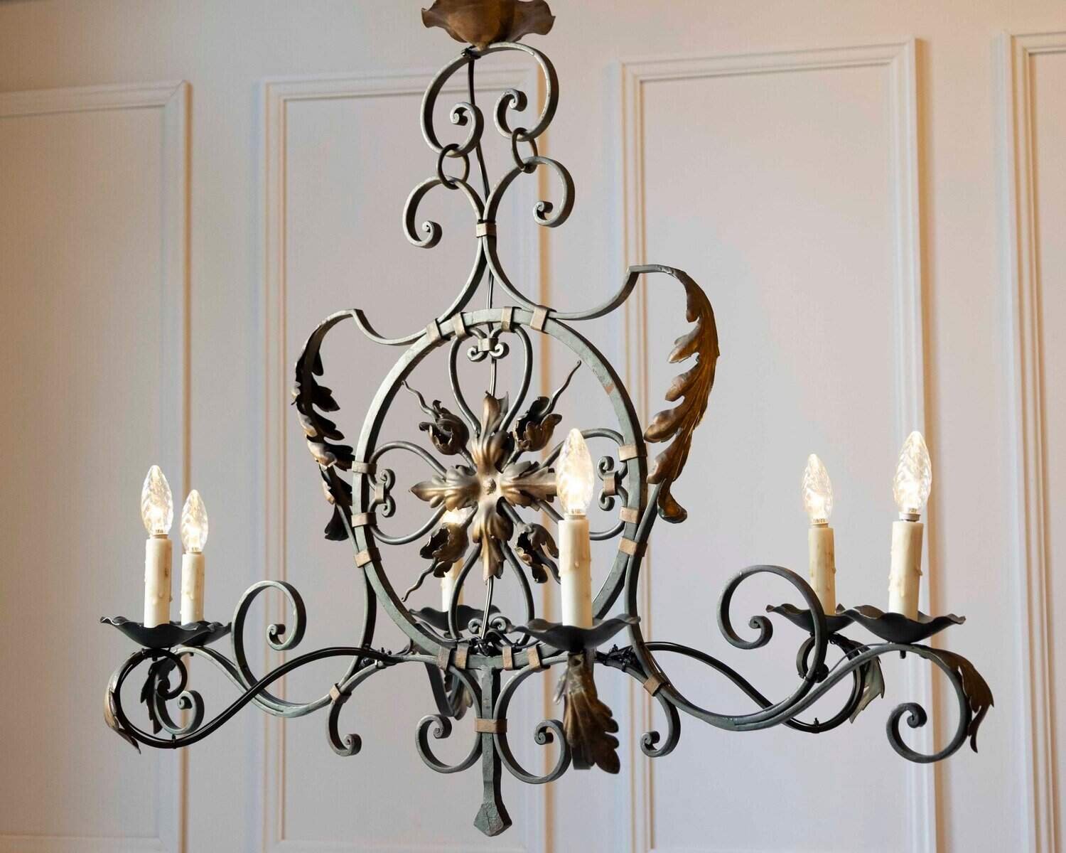 20th Century French Iron Chandelier - JAA
