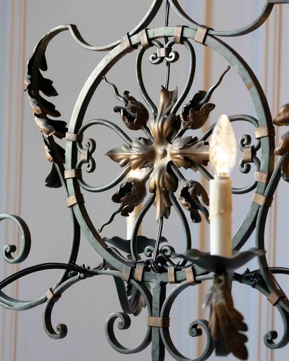 20th Century French Iron Chandelier - JAA