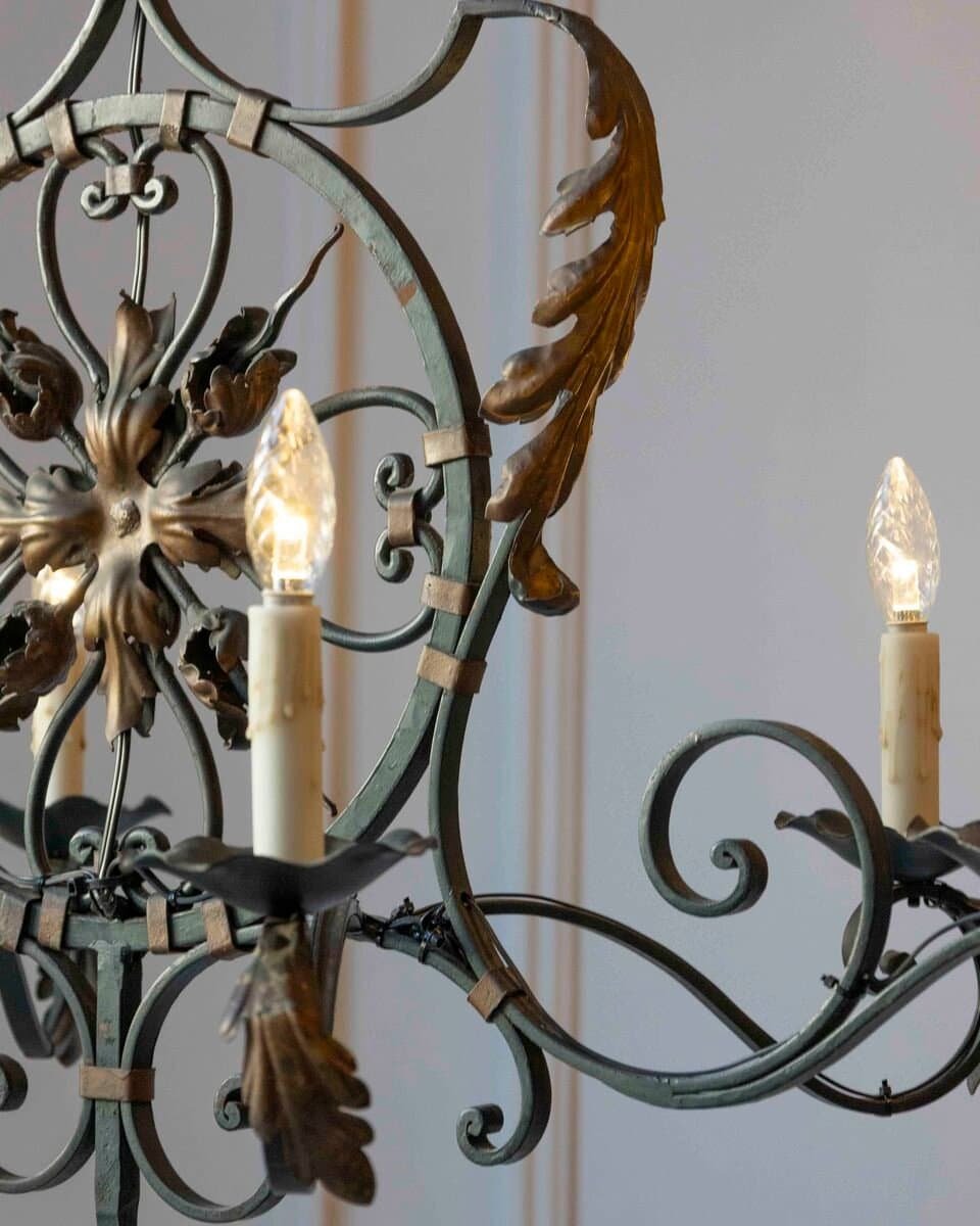 20th Century French Iron Chandelier - JAA