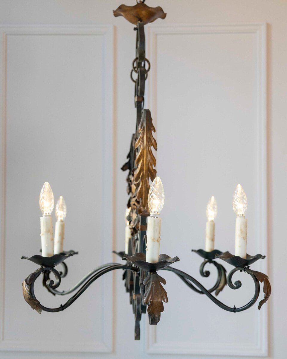 20th Century French Iron Chandelier - JAA
