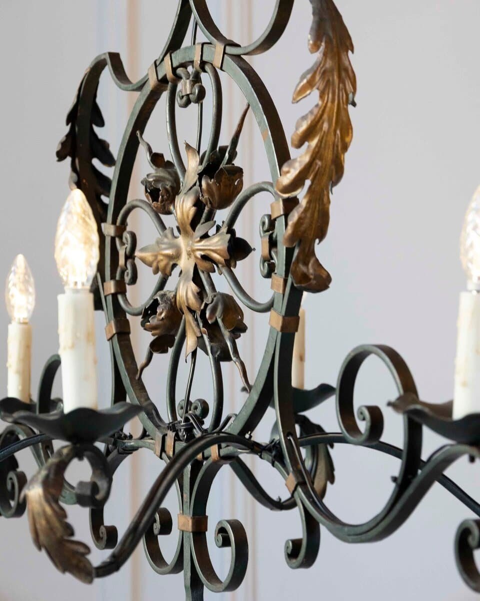 20th Century French Iron Chandelier - JAA