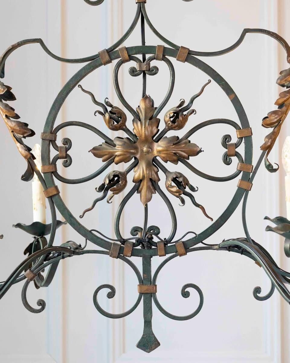 20th Century French Iron Chandelier - JAA
