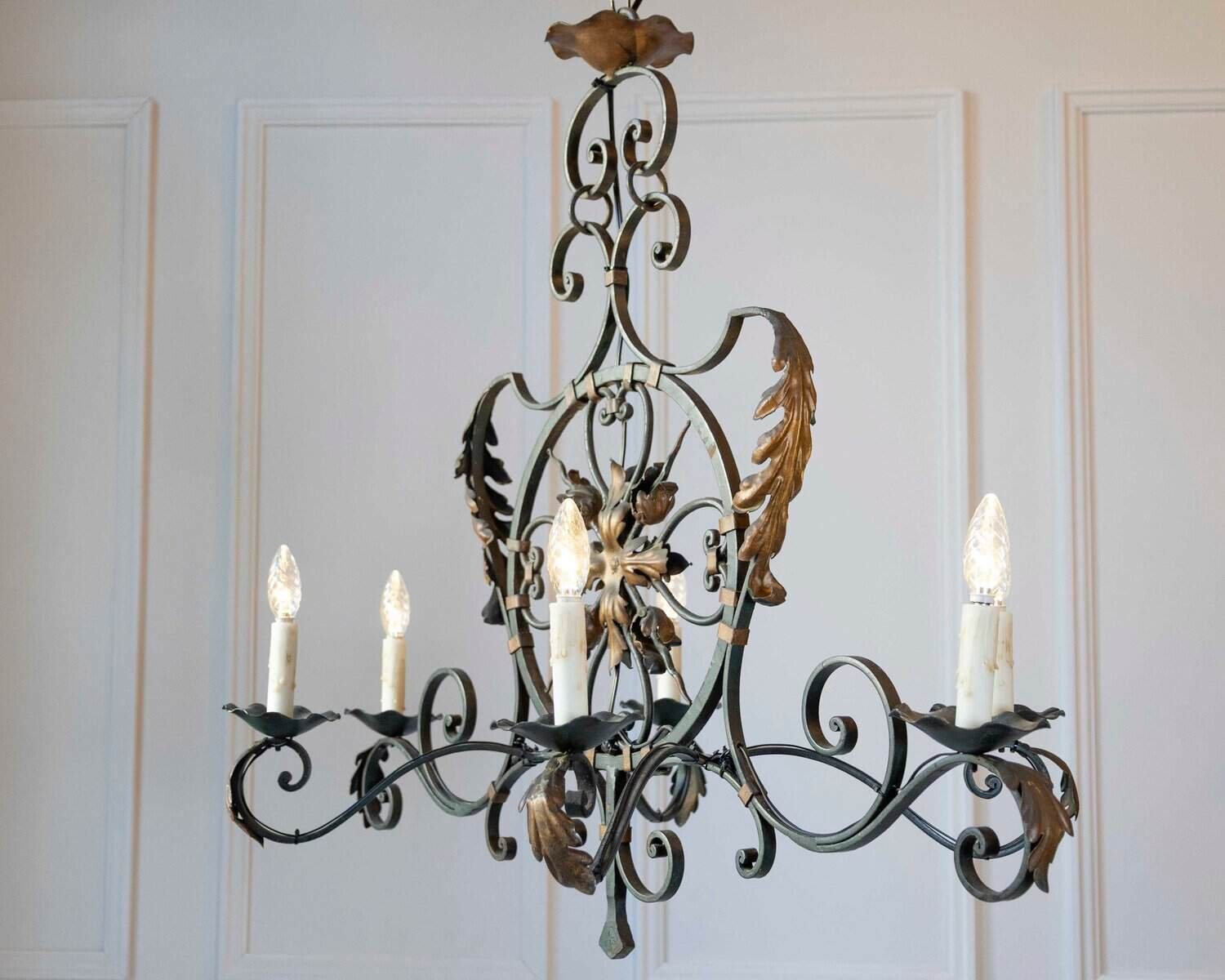 20th Century French Iron Chandelier - JAA