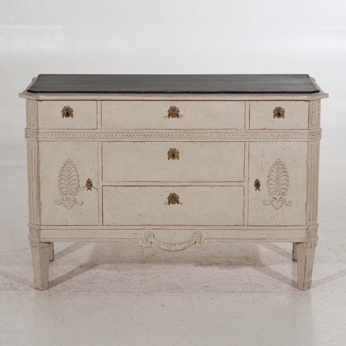 19th Century Chest of Drawers with Beautiful Carvings - JAA