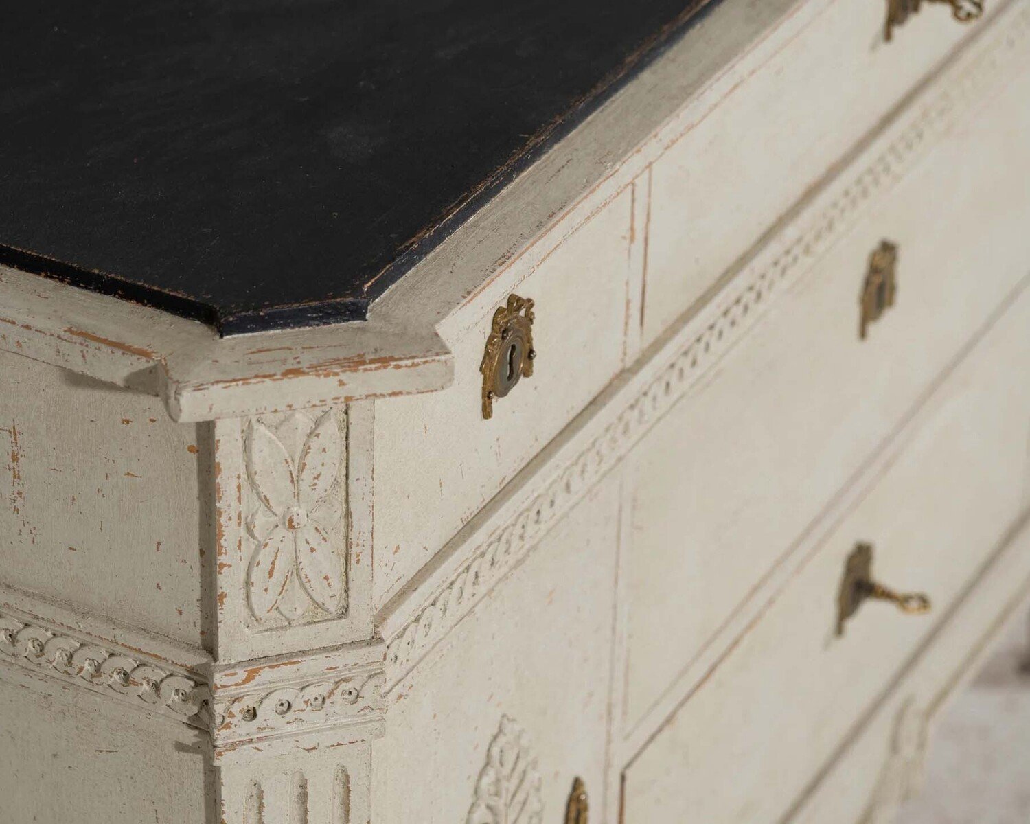 19th Century Chest of Drawers with Beautiful Carvings - JAA