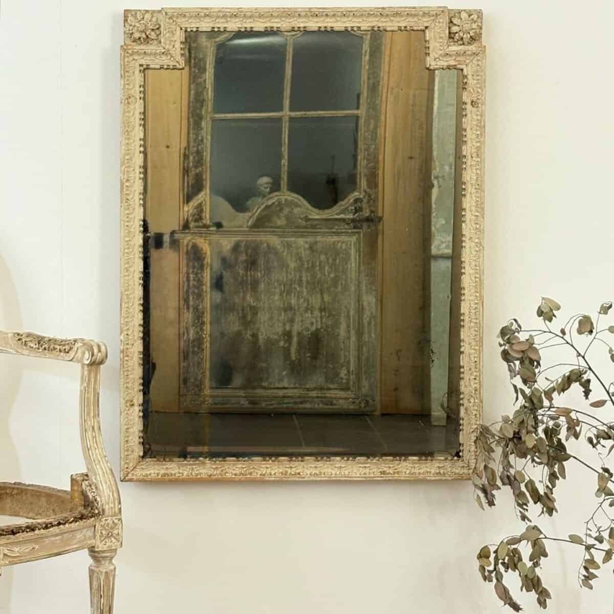 Louis XVI period wood panel mirror - JAA