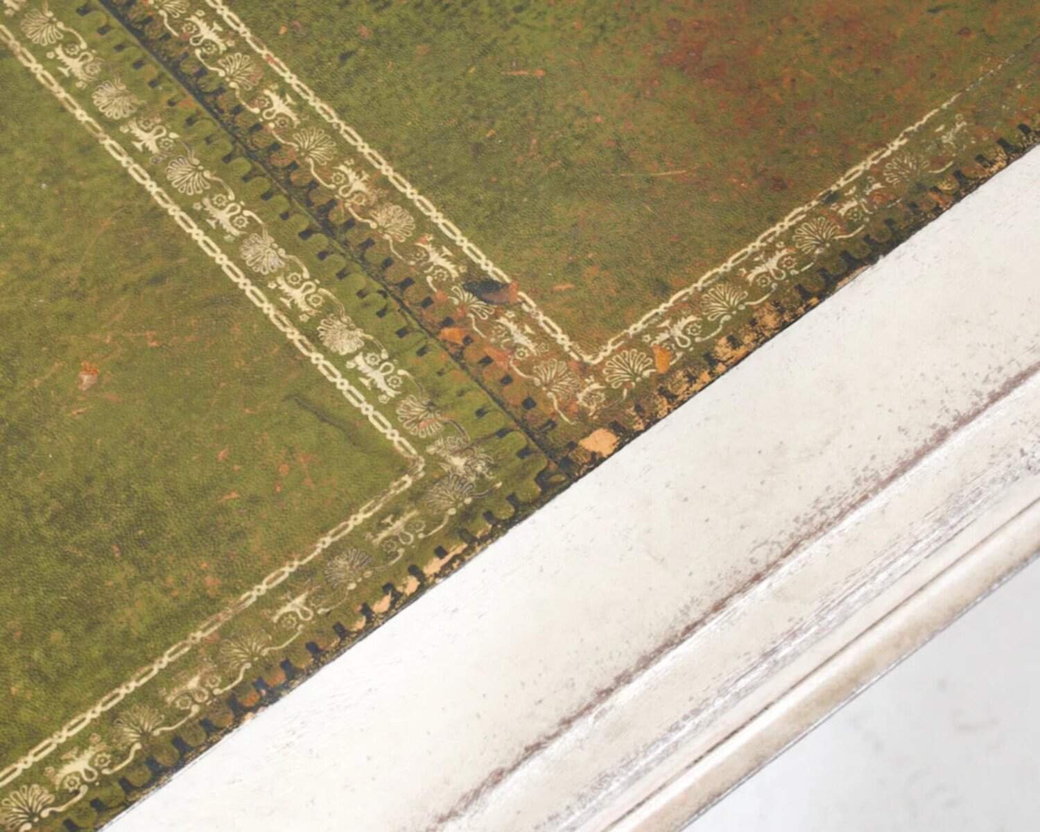 Rare European partners desk, with bronze feets and leather top, circa 1820 - JAA