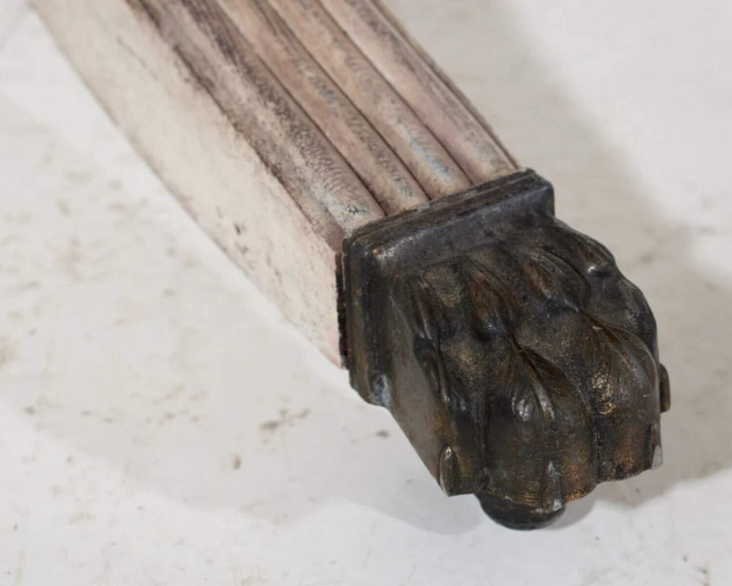 Rare European partners desk, with bronze feets and leather top, circa 1820 - JAA