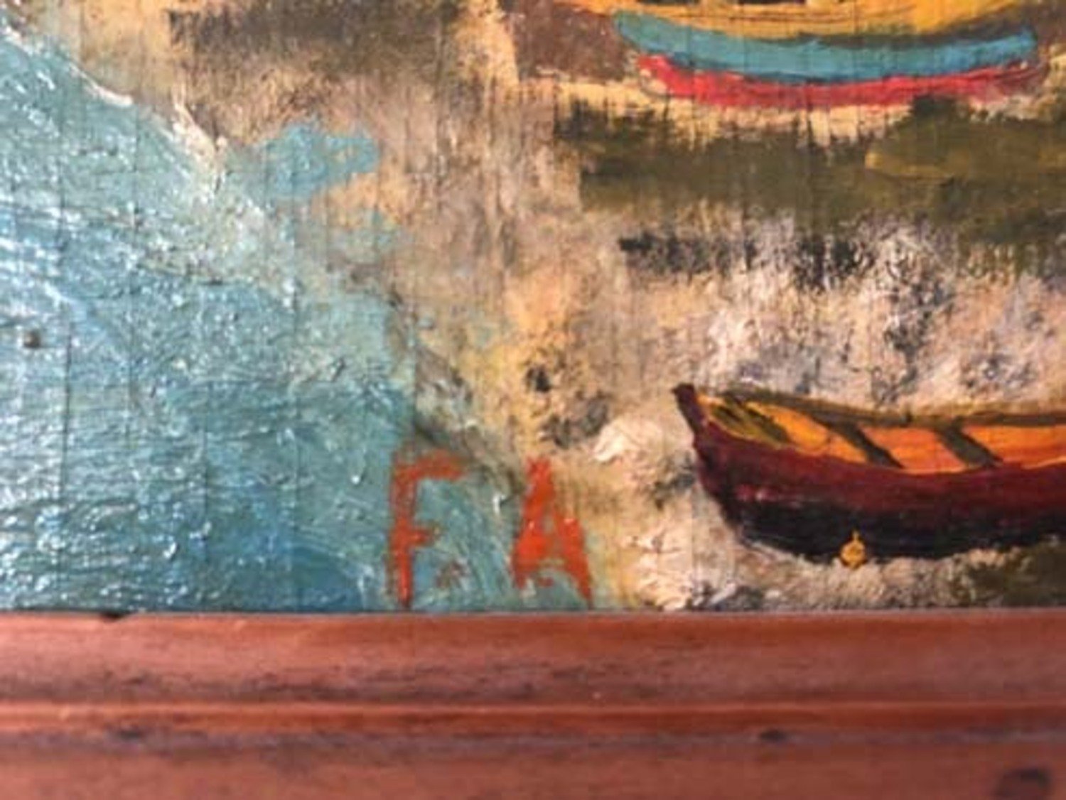 Andrea Folis Oil on panel Ligurian coast early 1900s signed - JAA