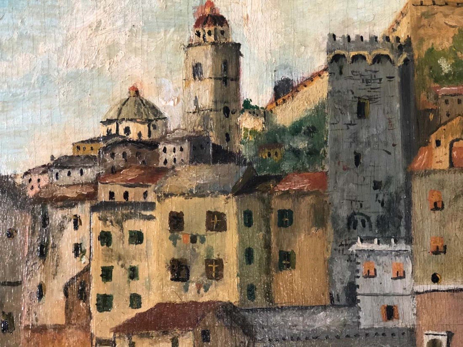 Andrea Folis Oil on panel Ligurian coast early 1900s signed - JAA