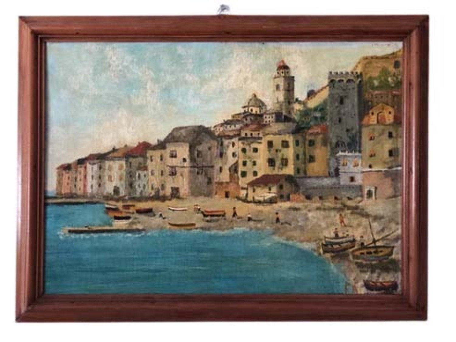 Andrea Folis Oil on panel Ligurian coast early 1900s signed - JAA