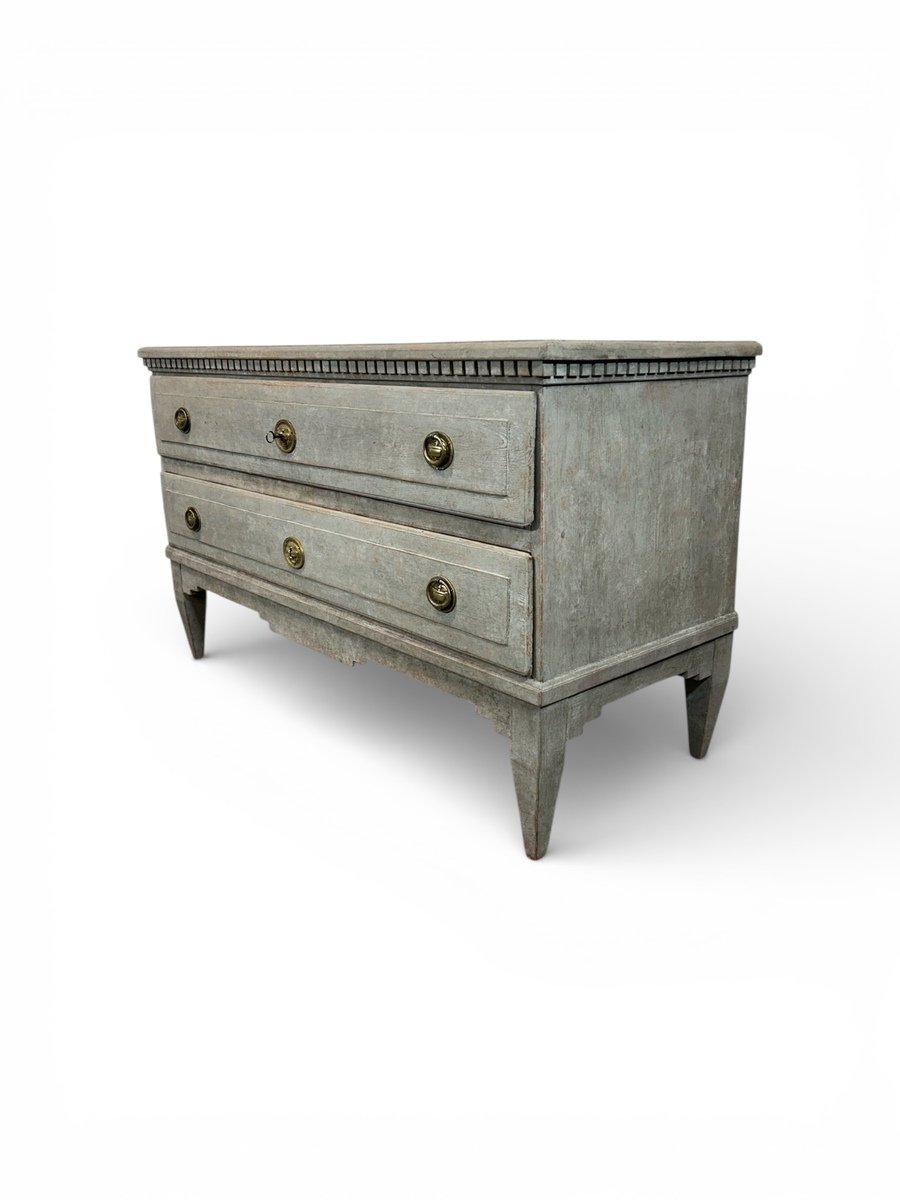 Danish antique chest of drawers in grey. - JAA
