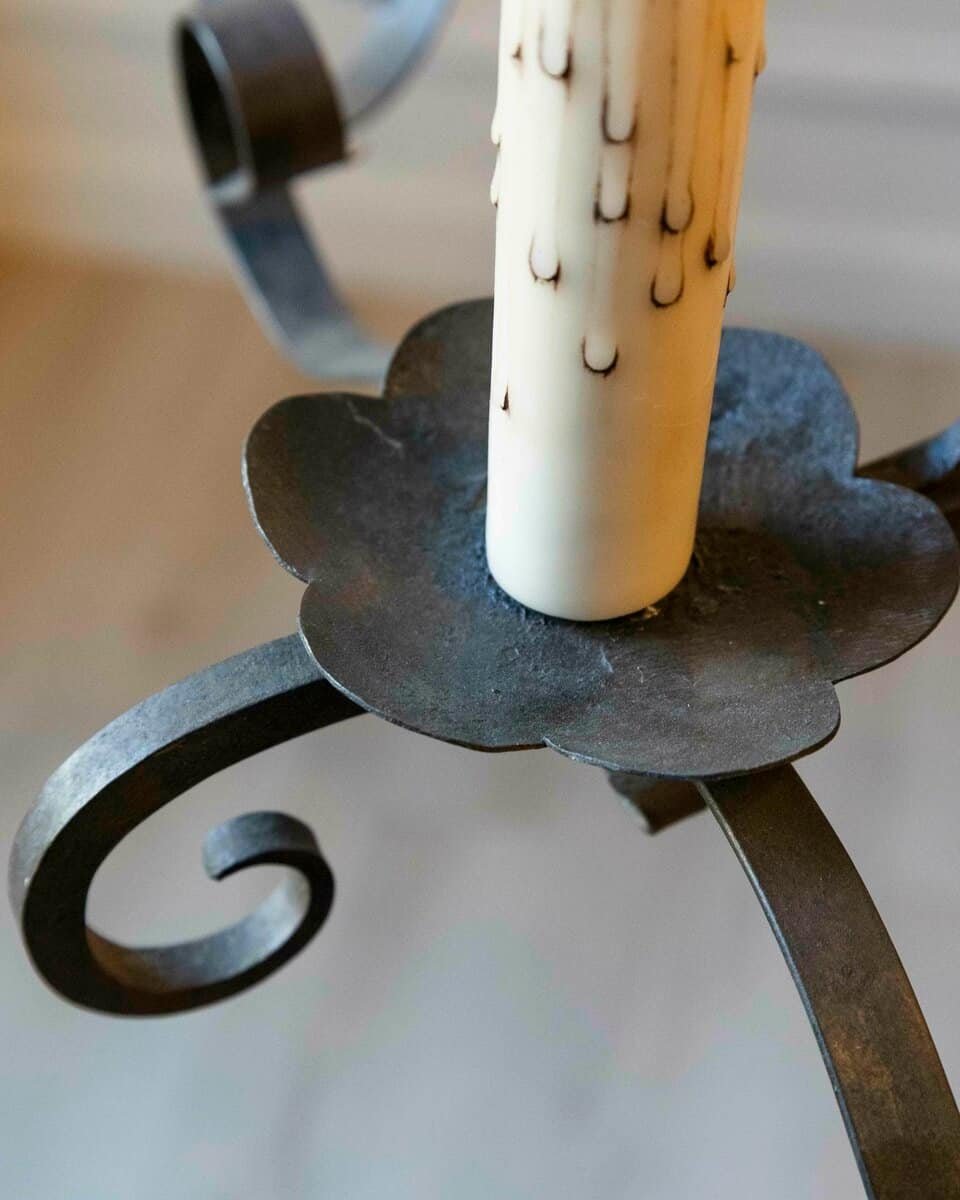 Napoléon III 1870s Six-Light Chandelier with Scrolling and Twisted Accents - JAA