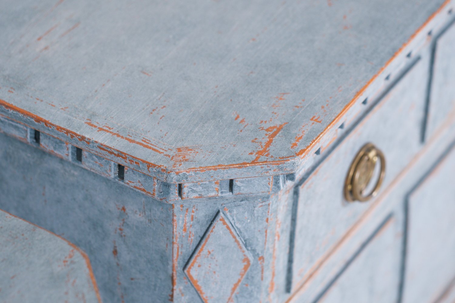 Pair of Swedish Blue Commodes Circa 100 Years Old - JAA