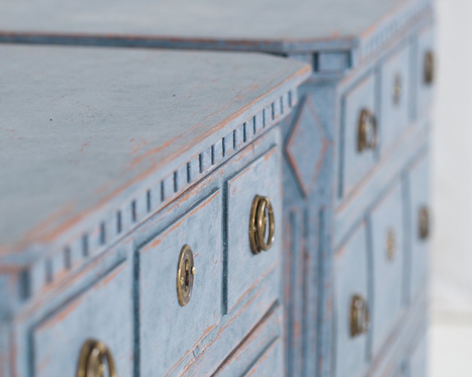 Pair of Swedish Blue Commodes Circa 100 Years Old - JAA