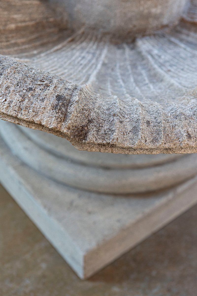 Italian Carved Stone Two-Tiered Garden Fountain from Vicenza - JAA