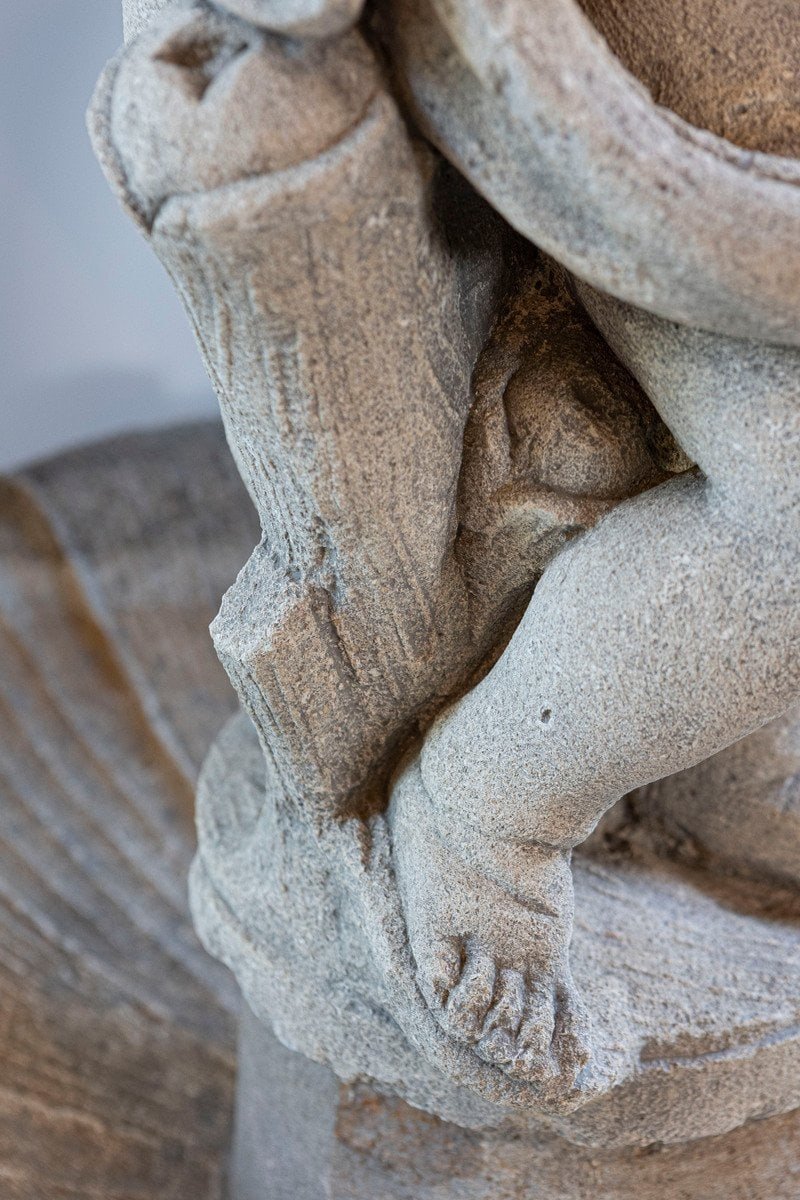 Italian Carved Stone Two-Tiered Garden Fountain from Vicenza - JAA