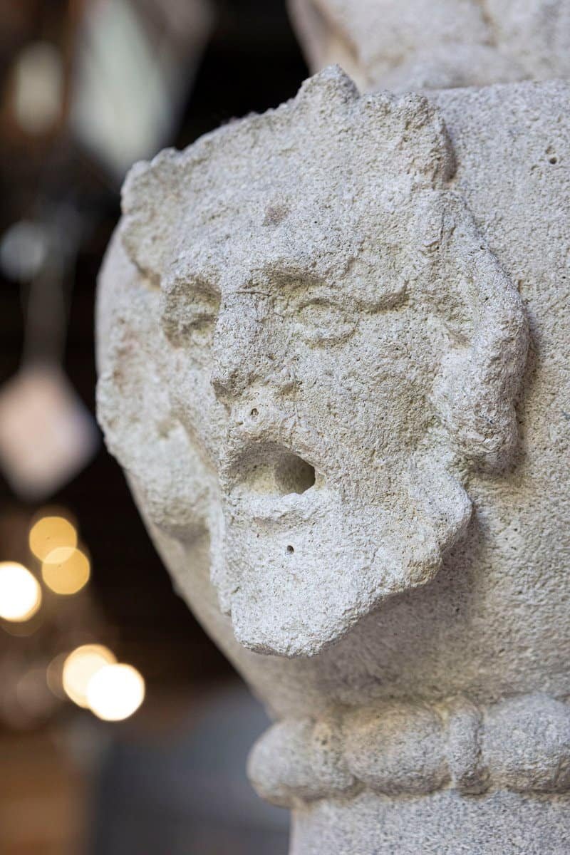 Italian Carved Stone Two-Tiered Garden Fountain from Vicenza - JAA