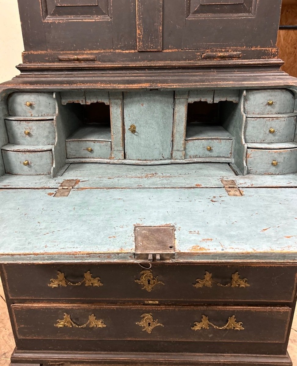 Black rare Swedish bureau 18th century - JAA