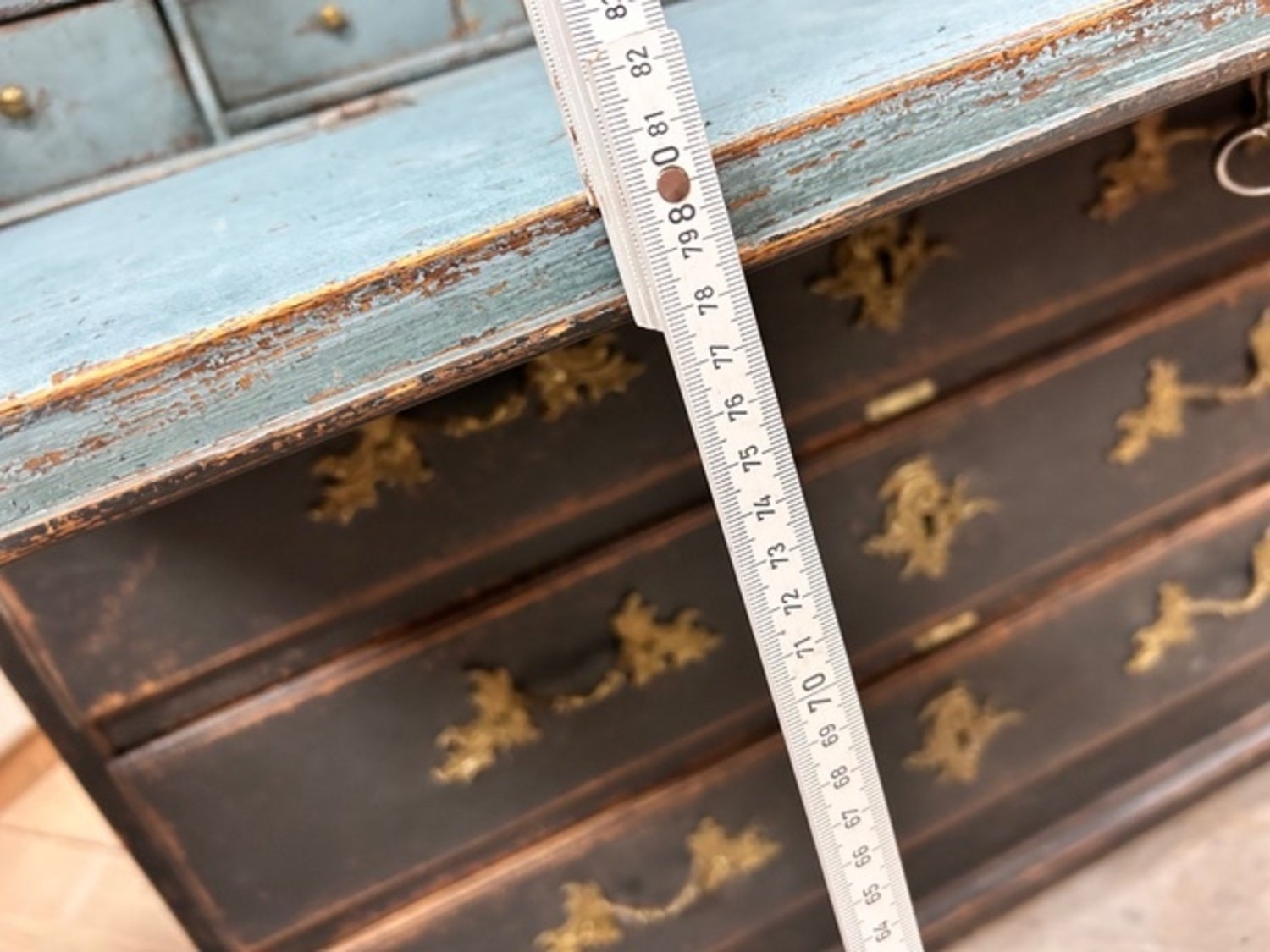 Black rare Swedish bureau 18th century - JAA