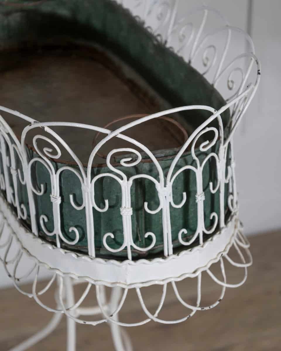 Wrought Iron Planter with Scrollwork Stand, 20th Century - JAA