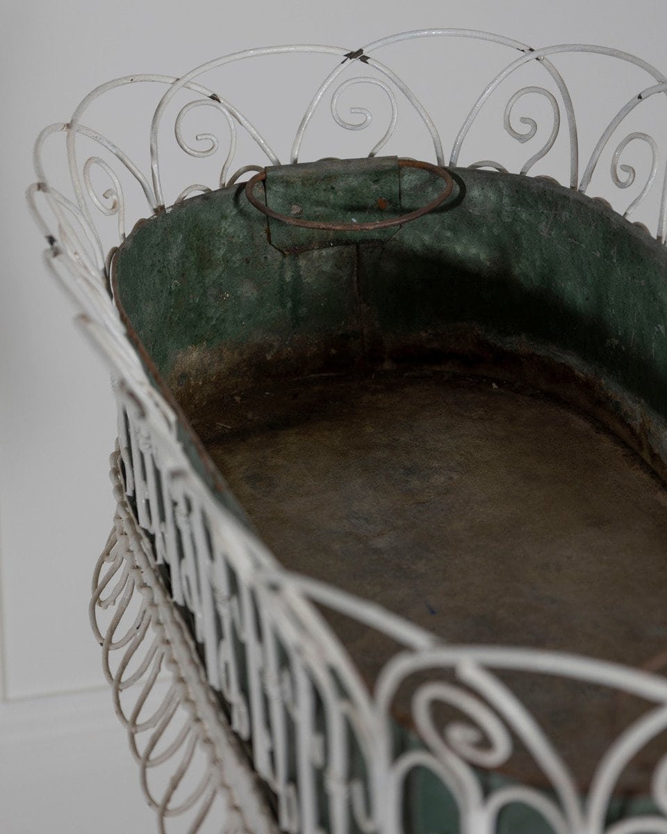 Wrought Iron Planter with Scrollwork Stand, 20th Century - JAA