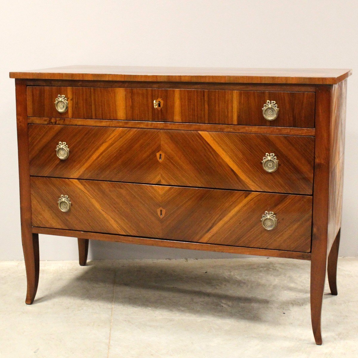 Antique Directoire Chest Of Drawers In Walnut - Italy 18th