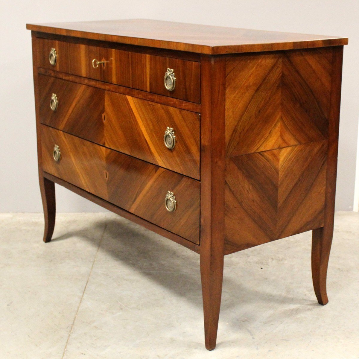 Antique Directoire Chest Of Drawers In Walnut - Italy 18th