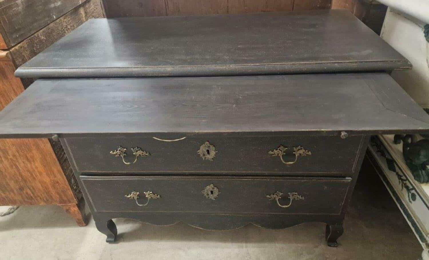 18th Century Swedish Writing Desk, Commode with Original Brass Hardware, circa 1760 - JAA