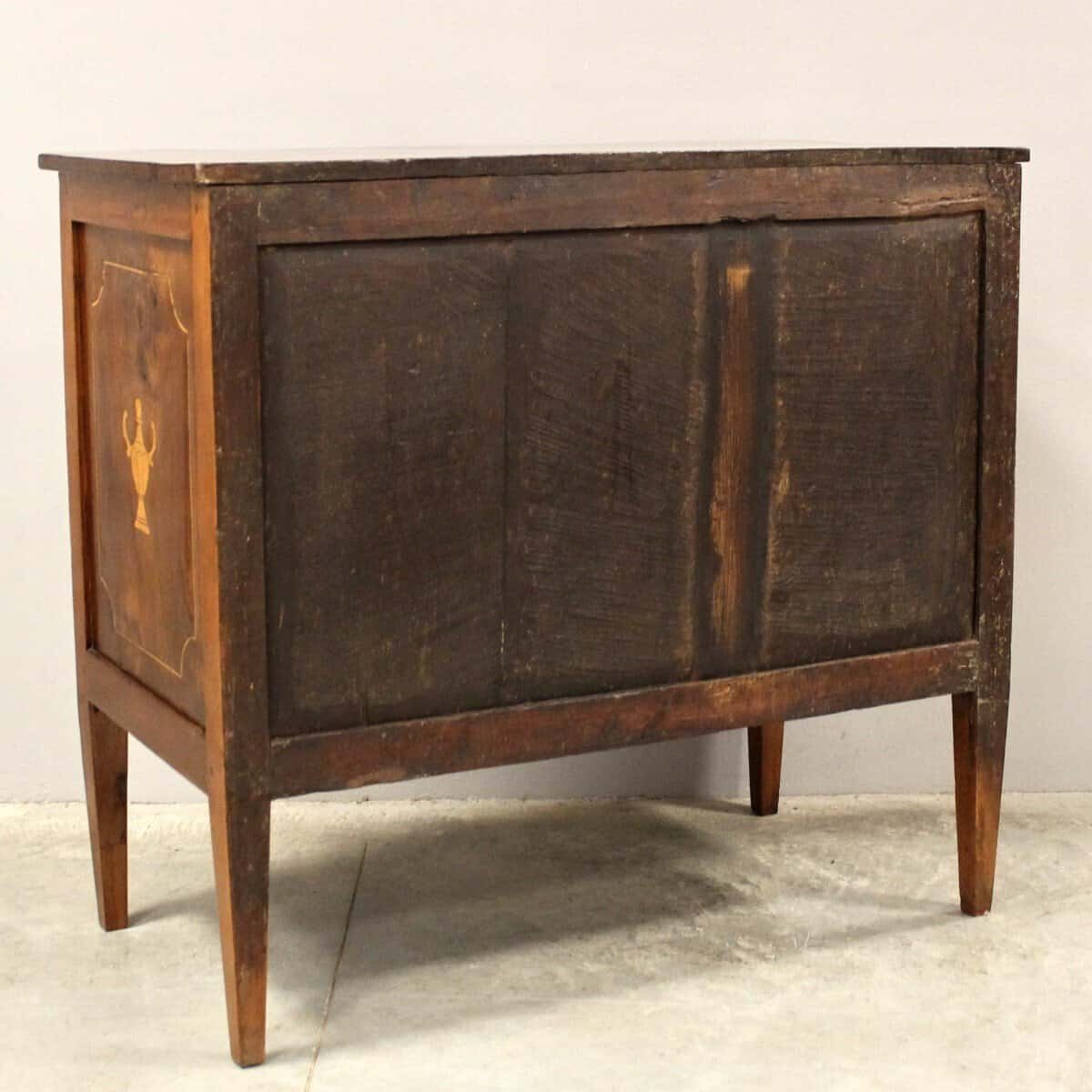 Antique Louis XVI Chest Of Drawers In Walnut And Marquetry - Italy 18th - JAA