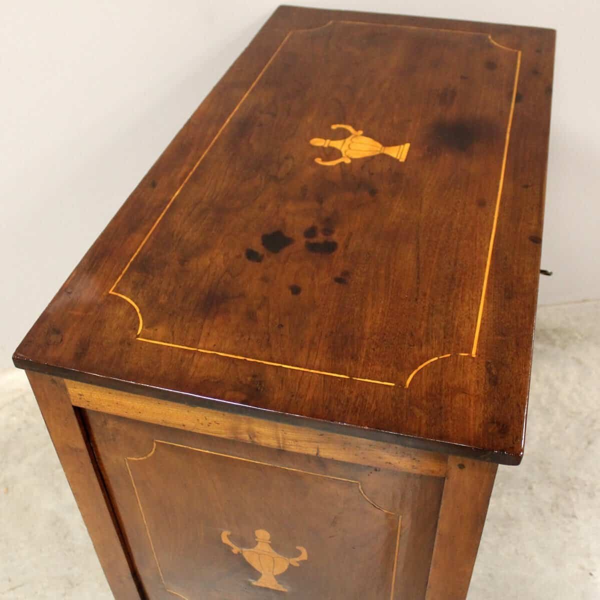 Antique Louis XVI Chest Of Drawers In Walnut And Marquetry - Italy 18th - JAA