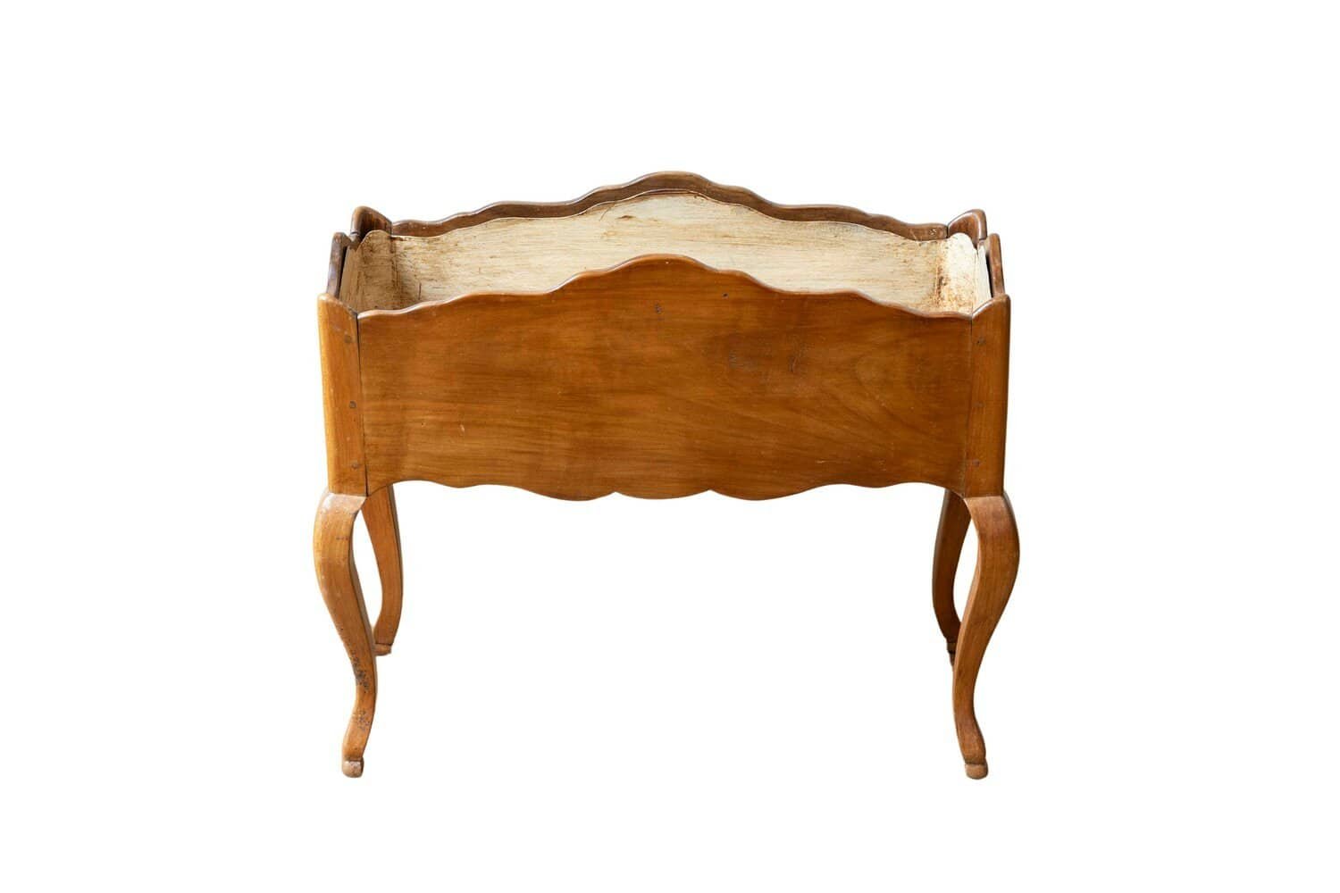 French 1850s Louis XV Style Cherry Planter with Quatrefoil Motifs and Tôle Liner - JAA