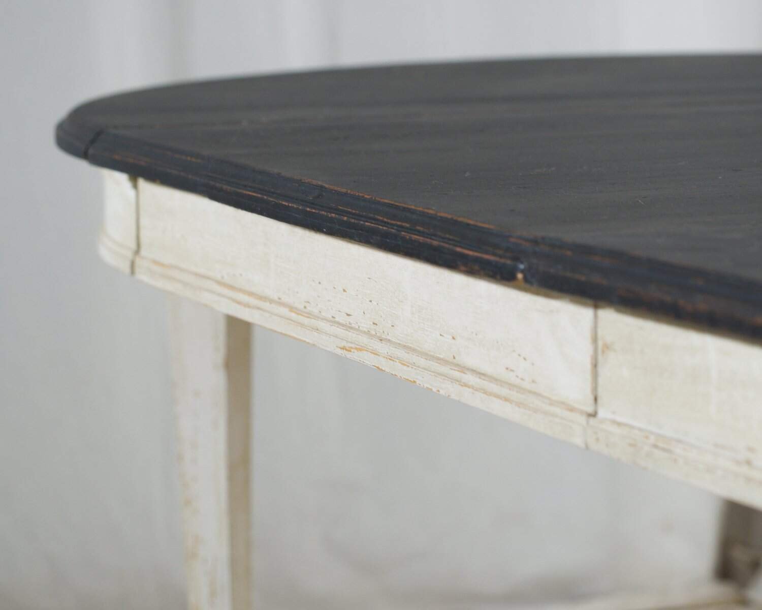 Painted Extension Table with Black Top Circa 100 Years Old - JAA