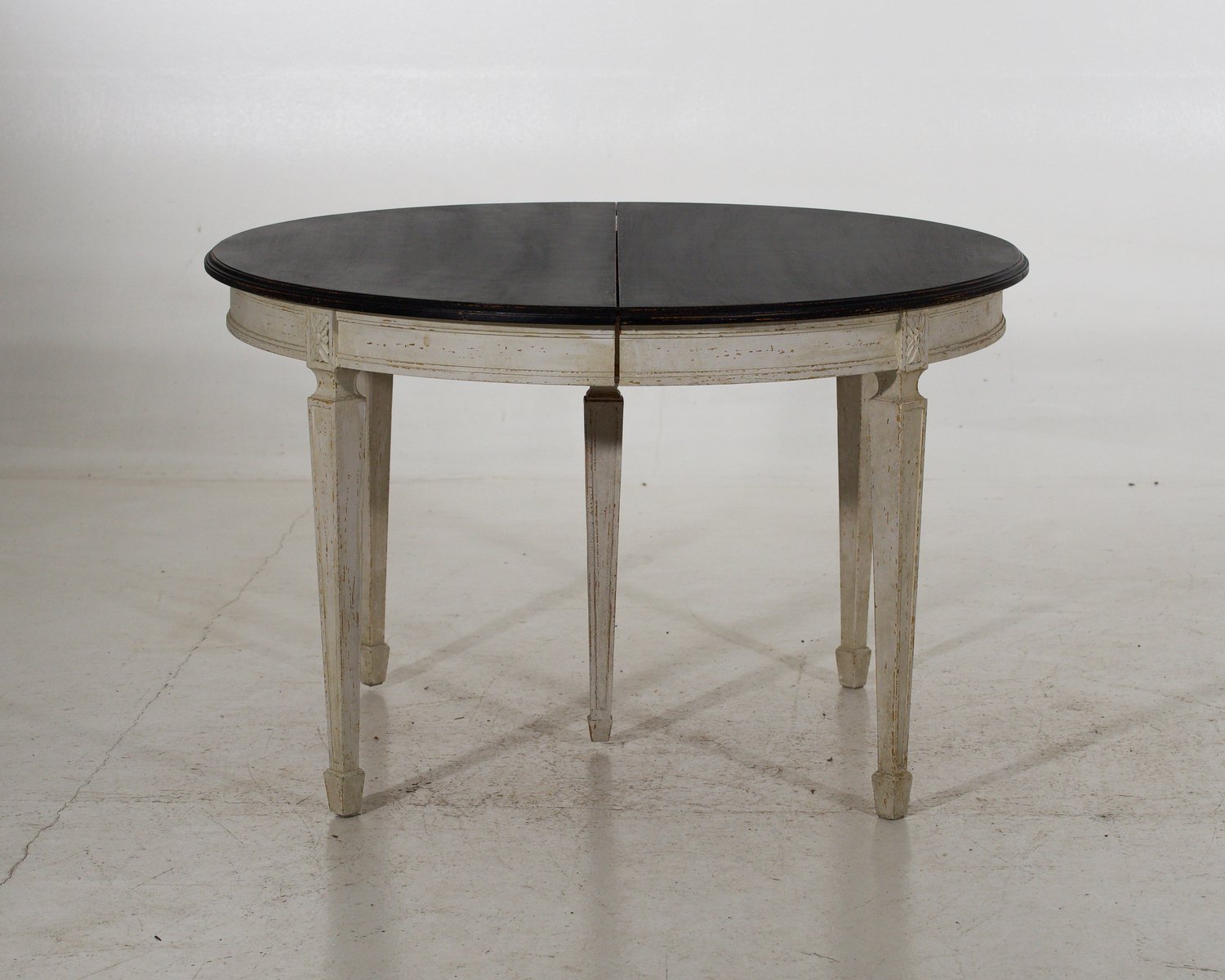 Painted Extension Table with Black Top Circa 100 Years Old - JAA