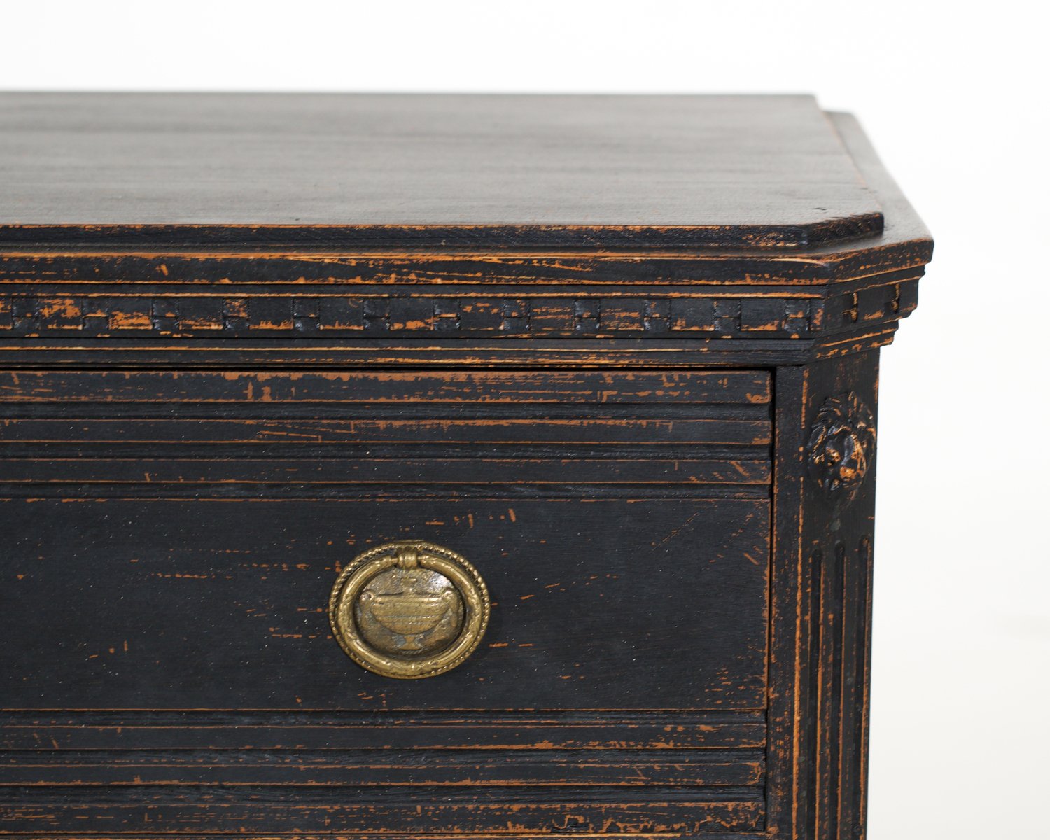 Pair of Swedish Black Commodes Circa 100 Years Old - JAA