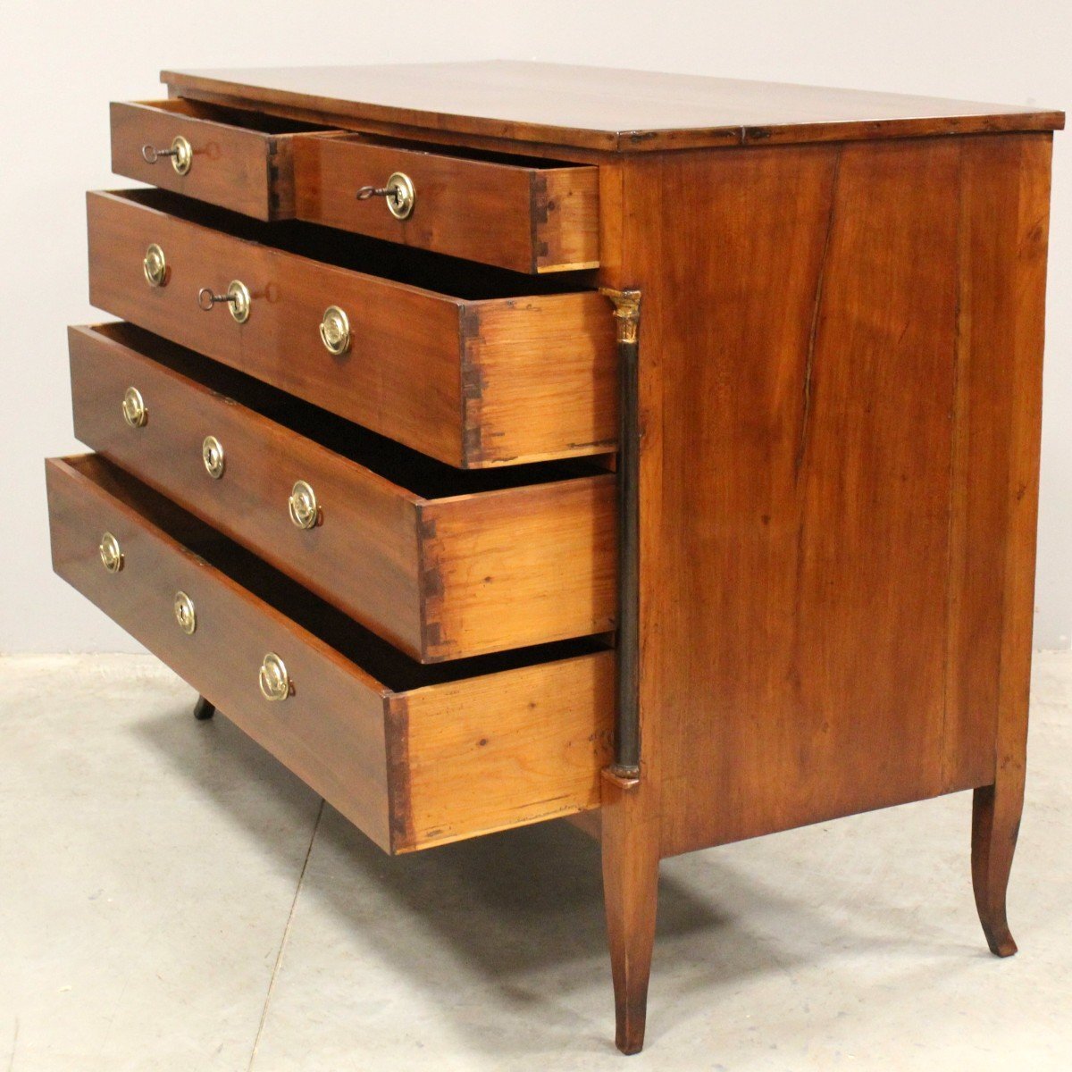 Antique Directoire Chest Of Drawers In Cherrywood - Italy 18th - JAA
